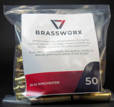 30-30 WINCHESTER Brass cases have been processed as follows and are of mixed manufacturer's origin: 1) Tumble-washed. 2) Visual Inspection and obvious defects sorted out. 3) Deprimed. 4) Tumble-washed with stainless pins. 5) Visual check and finer defects sorted out. 6) Full length resized. 7) Length-trimmed and case mouth chamfered. 8) Primer pocket chamfered. 9) Neck annealed for longer case life. 10) Visually Checked. 11) Packed by weight with humidity absorbing packet and sealed. 50 + units minimum/box.